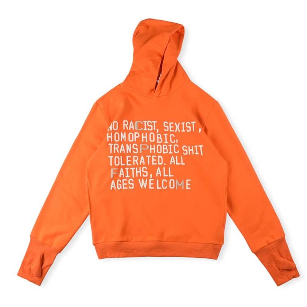 CPFM.XYZ Letter Hooded Sweatshirt Orange